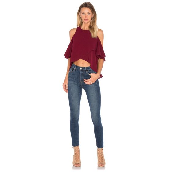 The Fifth Label Burgundy Cold Shoulder Top - XS - Picture 4 of 5
